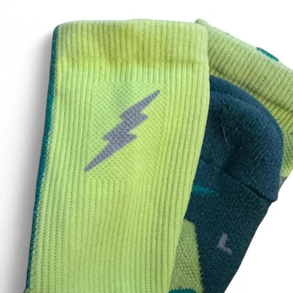 Nike KD Hyperelite Basketball Socks Youth Medium Volt Green Lightning